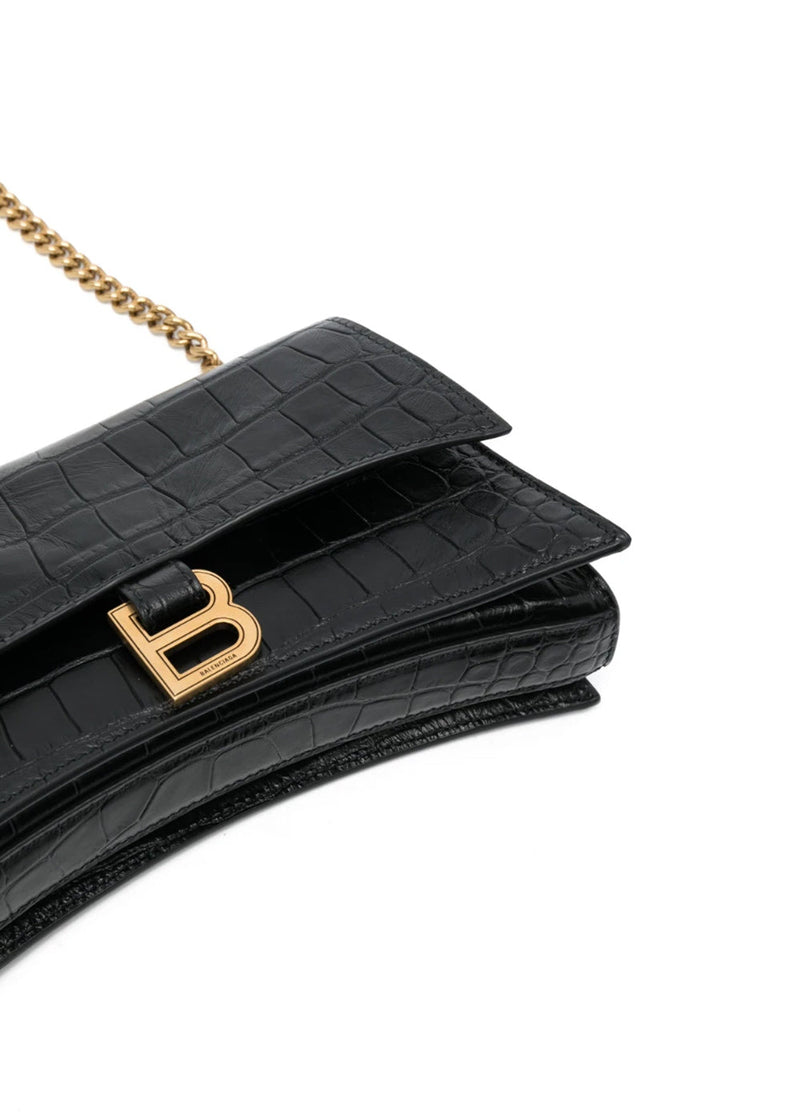 Balenciaga Black Crush Wallet On Chain - NOBLEMARS