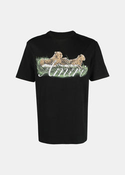 Amiri Black Cheetah Logo T-Shirt - NOBLEMARS