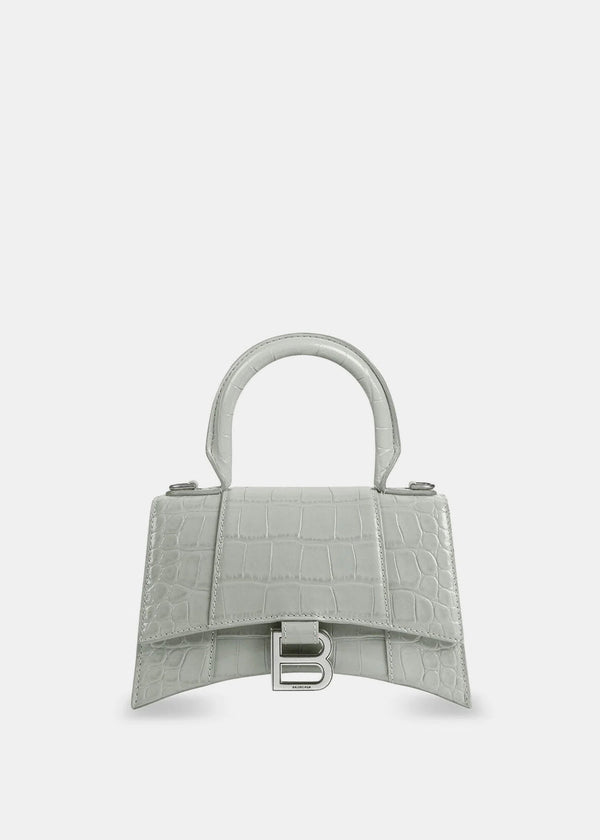 Balenciaga Grey Hourglass XS Top Handle Bag - NOBLEMARS