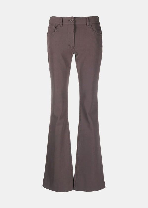 Acne Studios Dove Purple Low-Rise Flared Trousers - NOBLEMARS