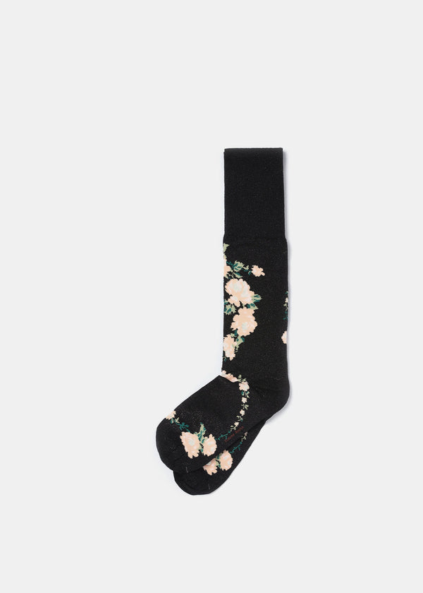 SIMONE ROCHA Black Rosebud Jacquard Socks - NOBLEMARS