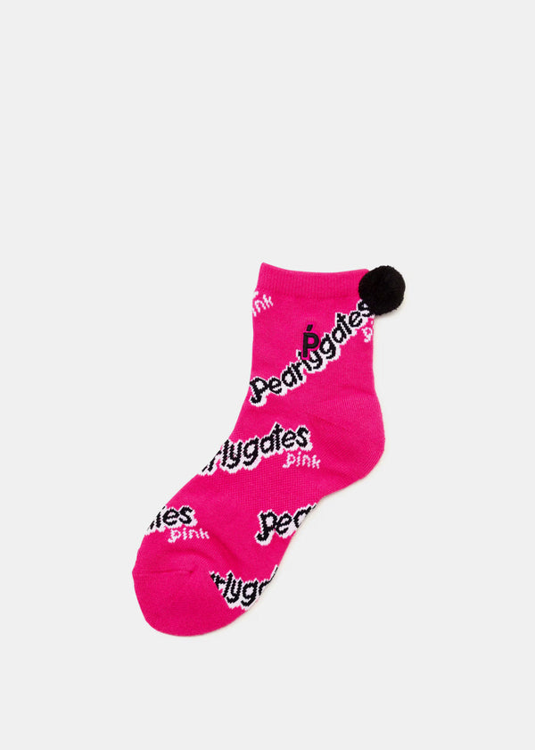 PEARLY GATES Pink Short Socks With Brahma - NOBLEMARS