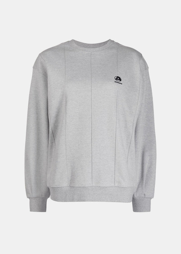 ADER ERROR Grey Disto Logo-Embroidered Panelled Sweatshirt - NOBLEMARS