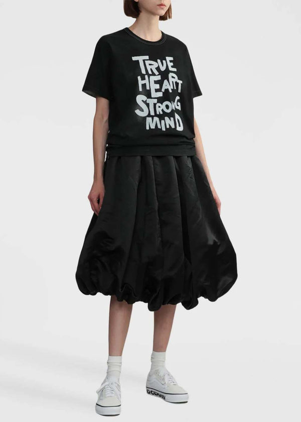 BLACK COMME DES GARçONS Black Slogan-Print Cotton T-Shirt - NOBLEMARS