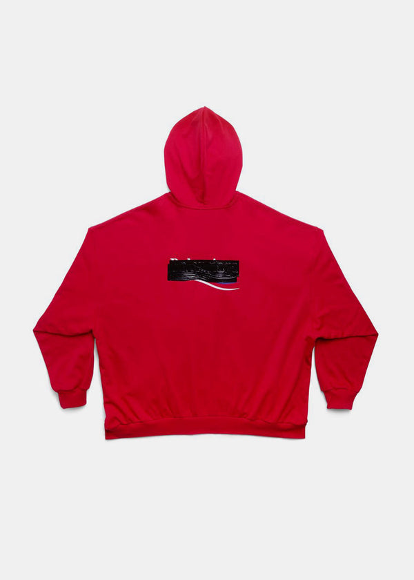 Balenciaga Red Gaffer Large Fit Hoodie - NOBLEMARS