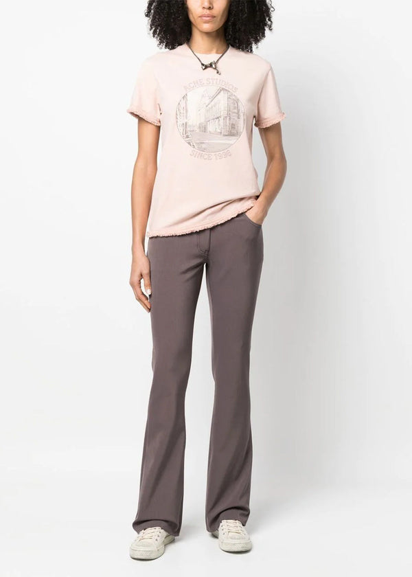 Acne Studios Dove Purple Low-Rise Flared Trousers - NOBLEMARS
