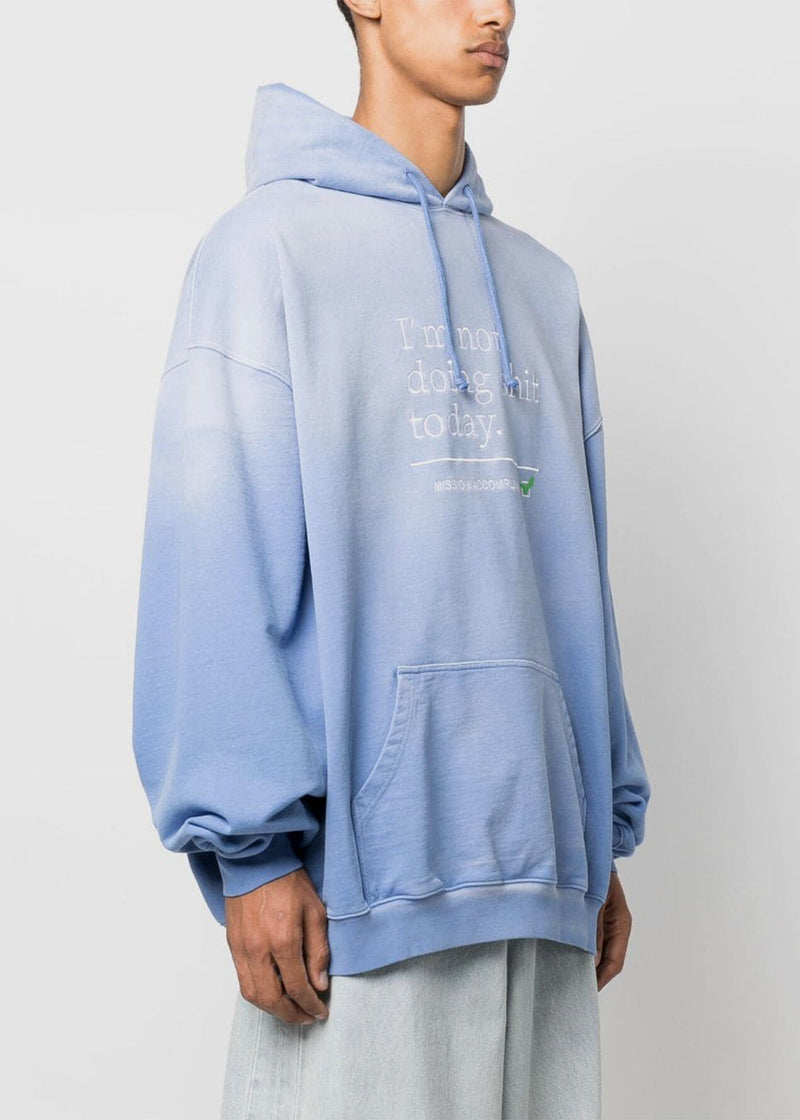 Vetements I'm Not Doing Shit Today Cotton Sweatshirt in Blue