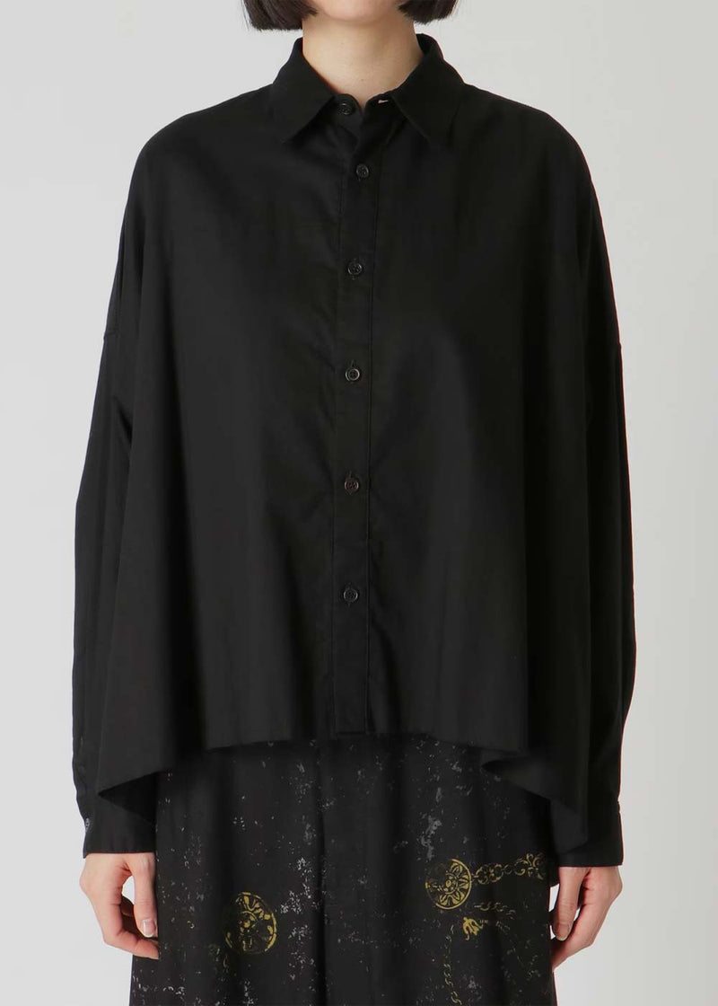 Y'S Black Double Front Oversized Shirt - NOBLEMARS