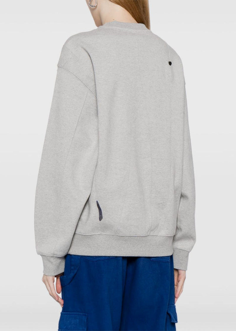 ADER ERROR Grey Disto Logo-Embroidered Panelled Sweatshirt - NOBLEMARS