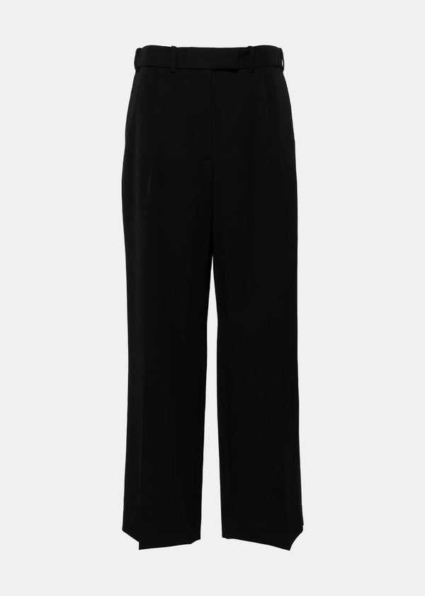 THE ROW Black Roan Straight Leg Trousers - NOBLEMARS