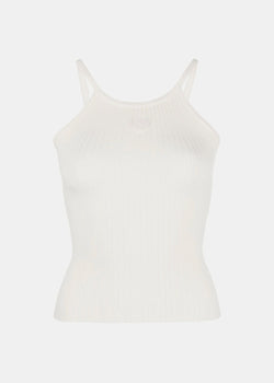 Sporty & Rich Cream Ribbed Tank Top