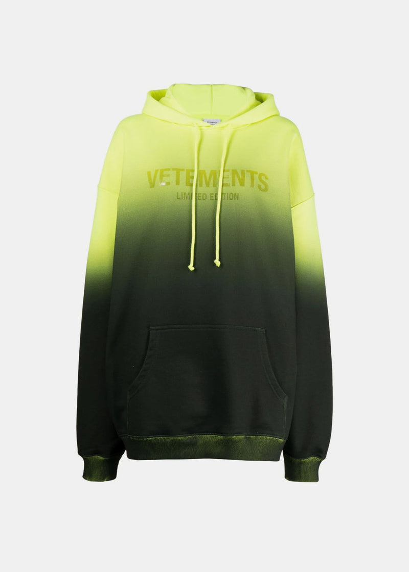 VETEMENTS Yellow Gradient Logo Limited Edition Hoodie - NOBLEMARS