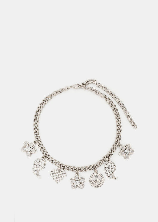 Alessandra Rich Crystal Charms Chain Necklace - NOBLEMARS