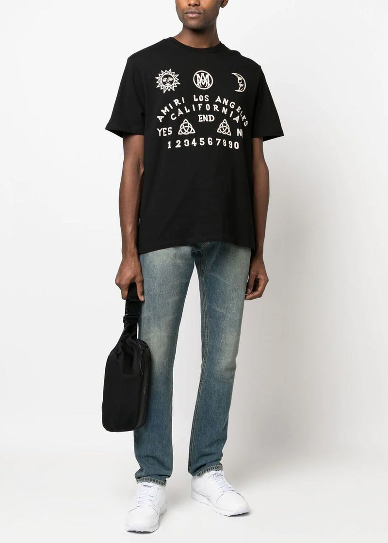 Amiri Black Motif-print T-shirt - NOBLEMARS