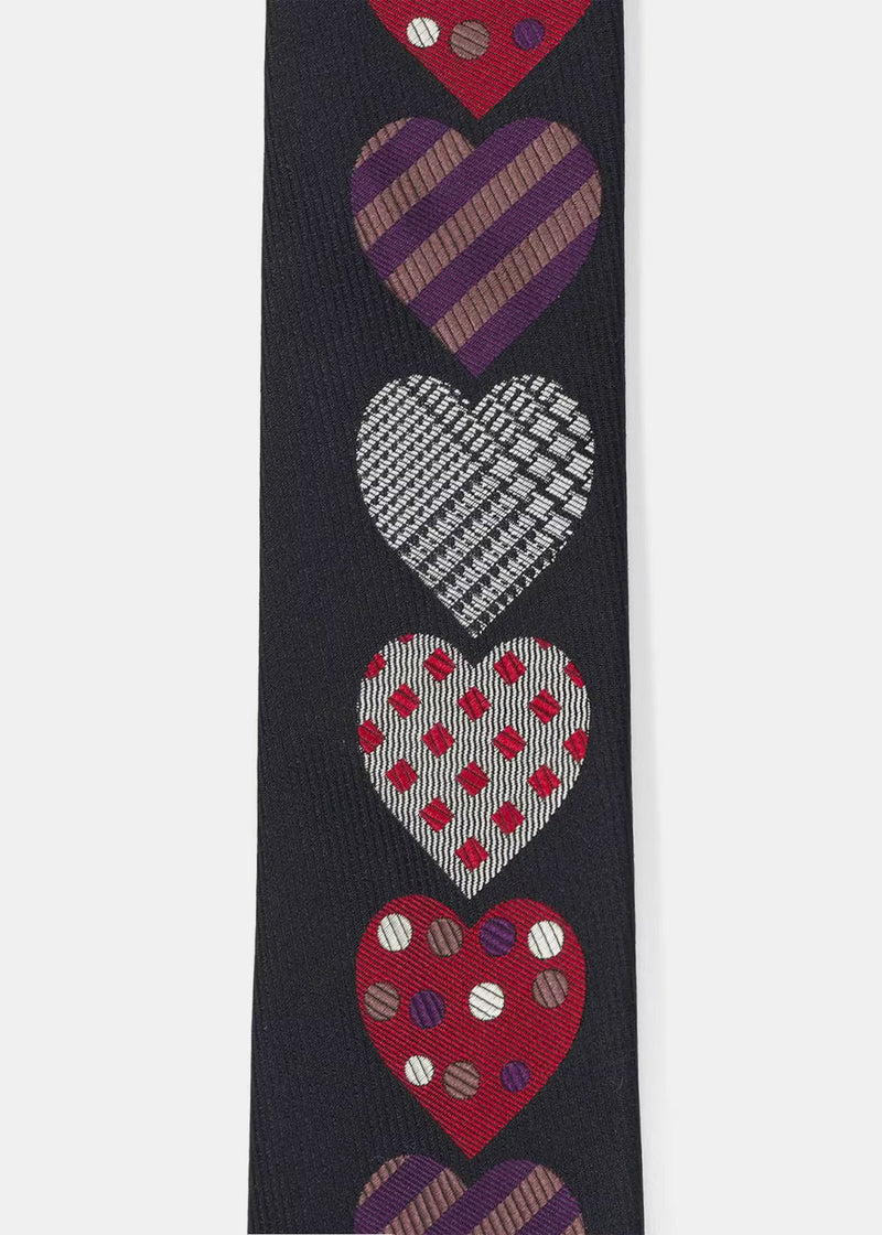 Yohji Yamamoto Black Heart Pattern Tie - NOBLEMARS