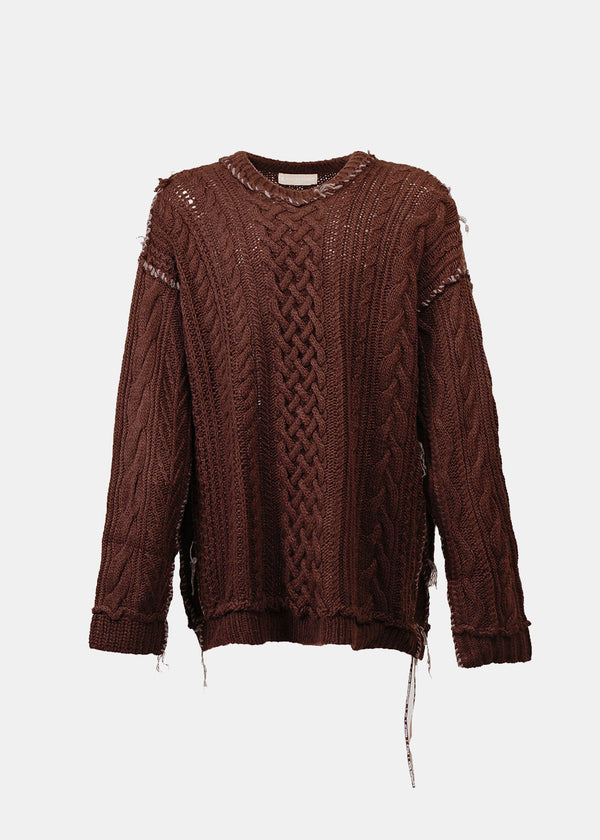 MASTERMIND WORLD Brown Cashmere Bulky Roving Jumper - NOBLEMARS