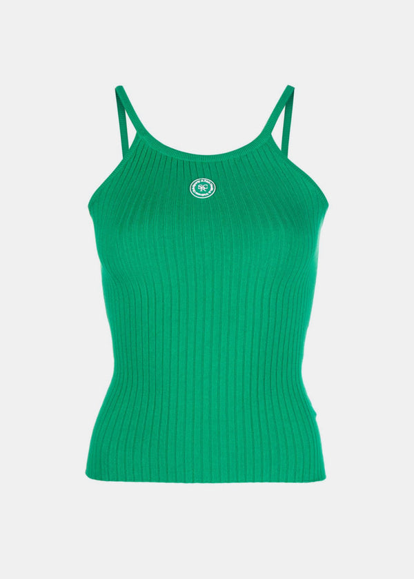 Sporty & Rich Green Ribbed Tank Top