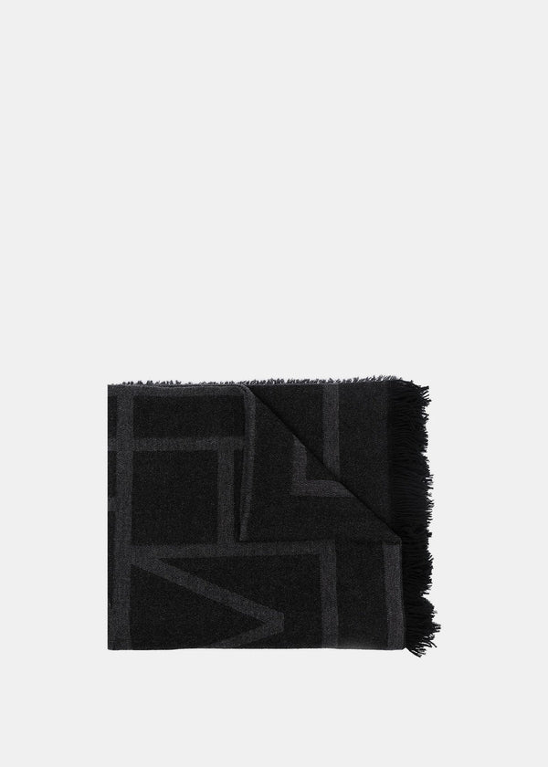 TOTêME Black Monogram Wool Cashmere Scarf - NOBLEMARS