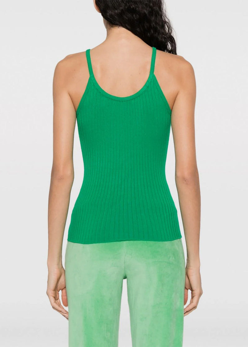 Sporty & Rich Green Ribbed Tank Top