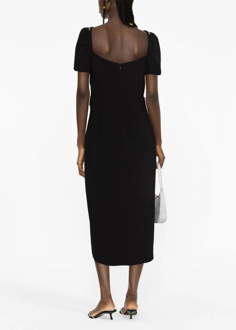 Self-Portrait Black Diamante Bust Midi Dress - NOBLEMARS