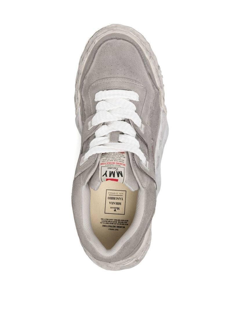 MAISON MIHARA YASUHIRO PARKER BRUSHED SUEDE LEATHER LOW TOP SNEAKERS