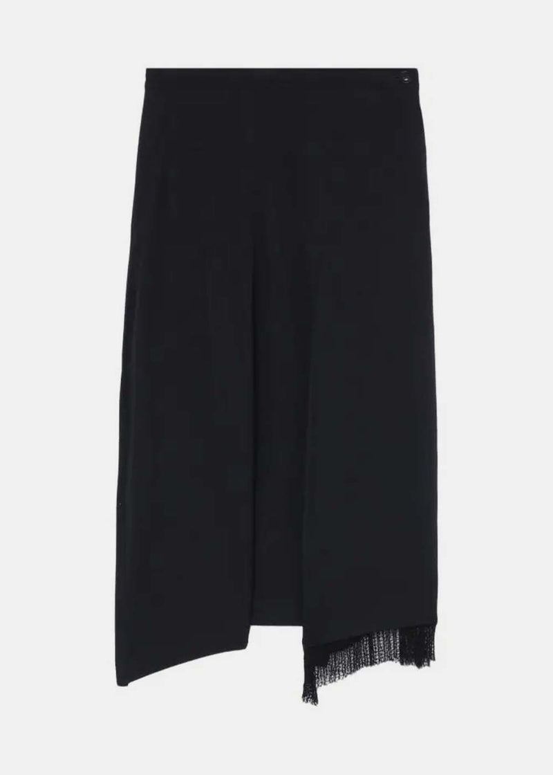 Y'S Black U-Waist String Asymmetric Pants - NOBLEMARS