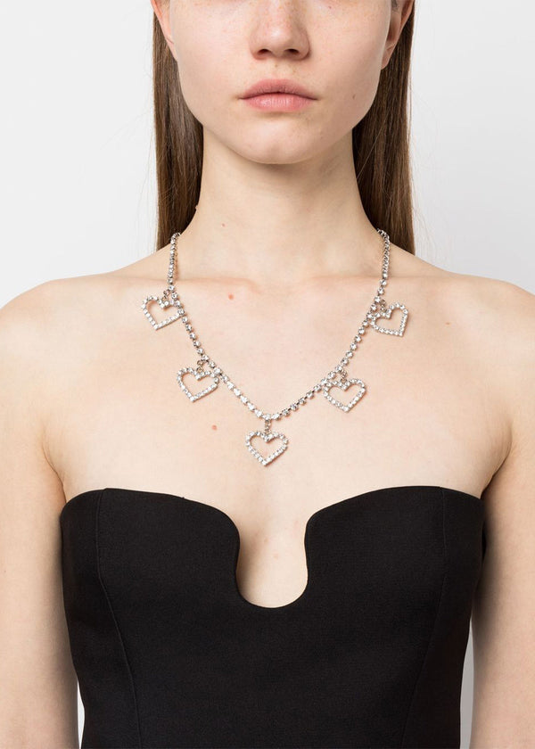 Alessandra Rich Crystal Heart Necklace - NOBLEMARS