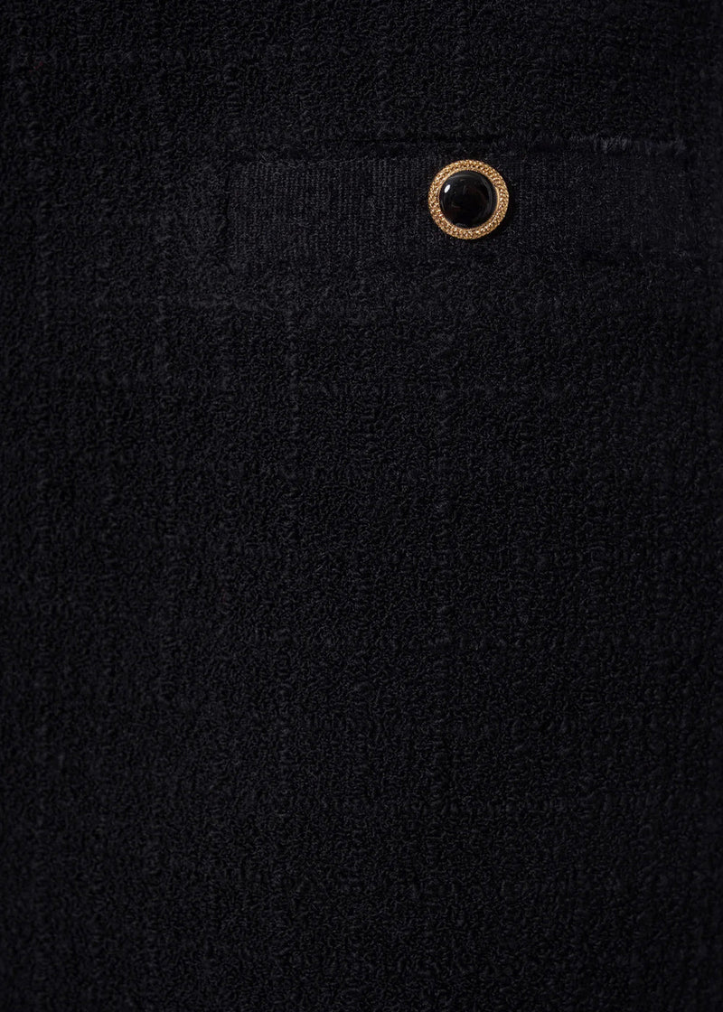 Alessandra Rich Black Checked Tweed Boucle Mini Skirt