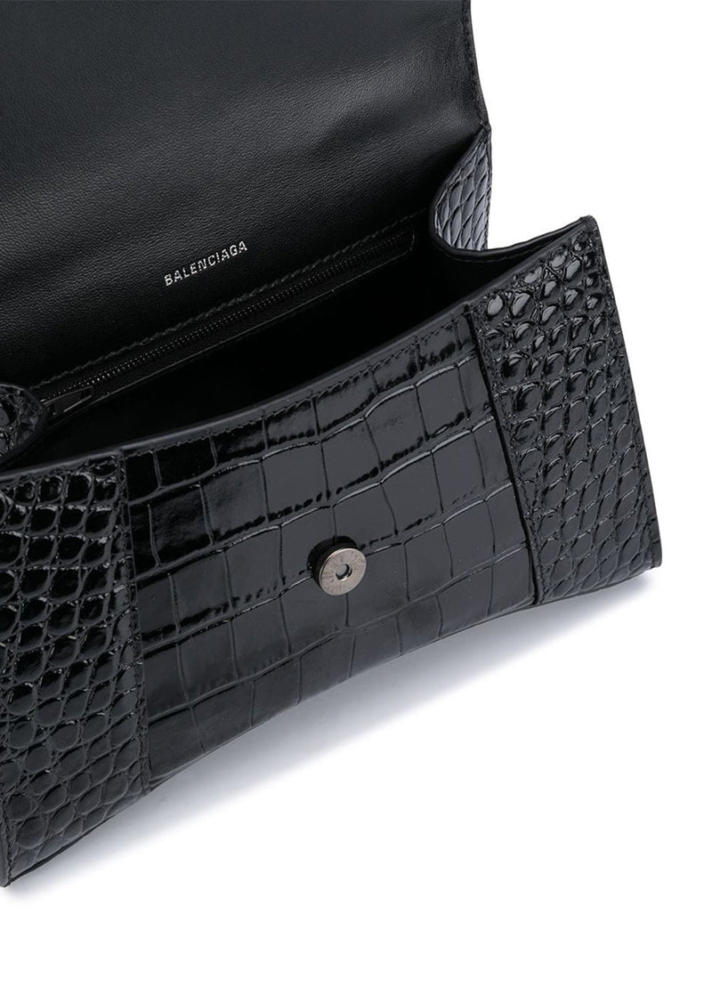 Balenciaga Black Hourglass Small Top Handle Bag - NOBLEMARS