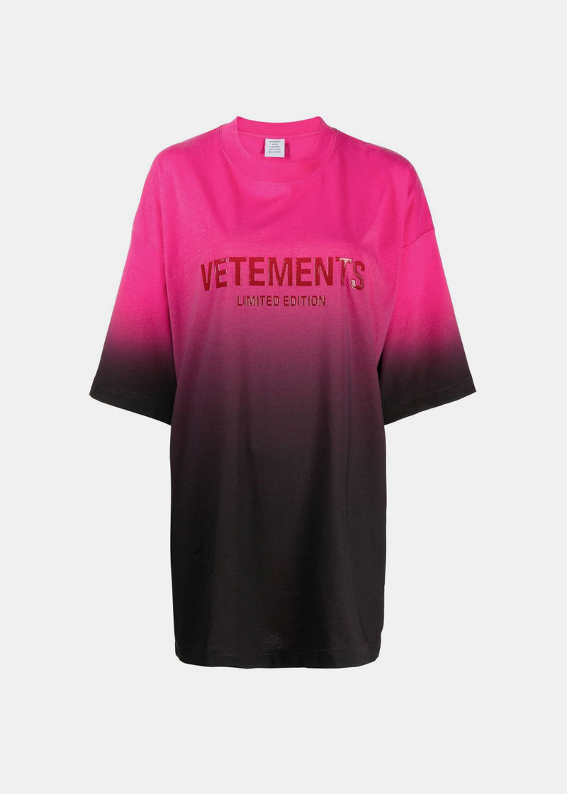 VETEMENTS Pink Gradient Logo Limited Edition T-Shirt - NOBLEMARS