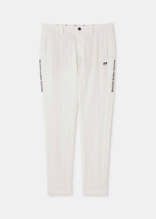 MASTER BUNNY EDITION White Deformed Staggered Jacquard Trousers - NOBLEMARS
