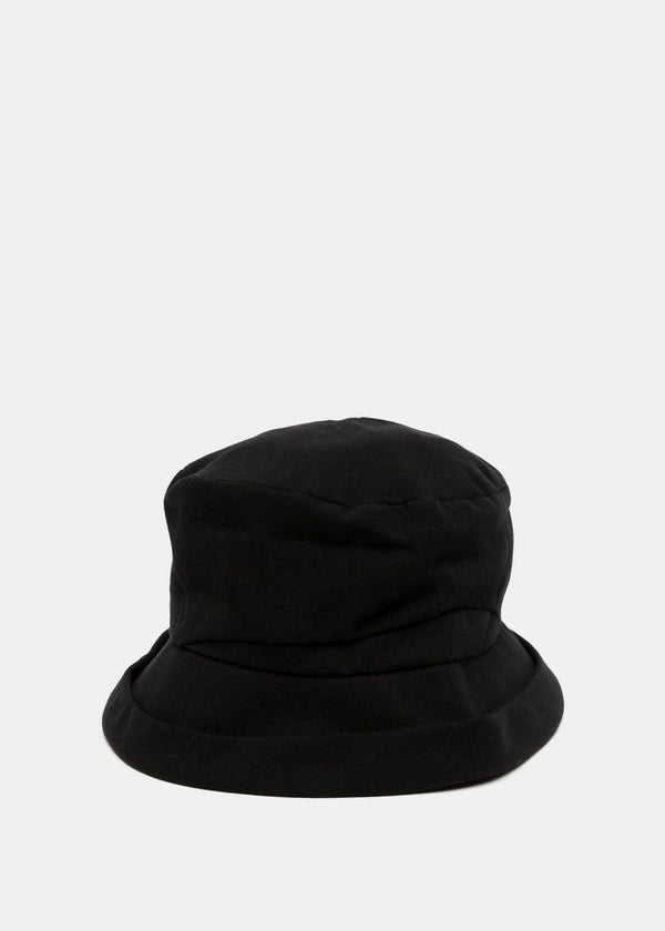 Y'S Black Turn-Up Bucket Hat - NOBLEMARS
