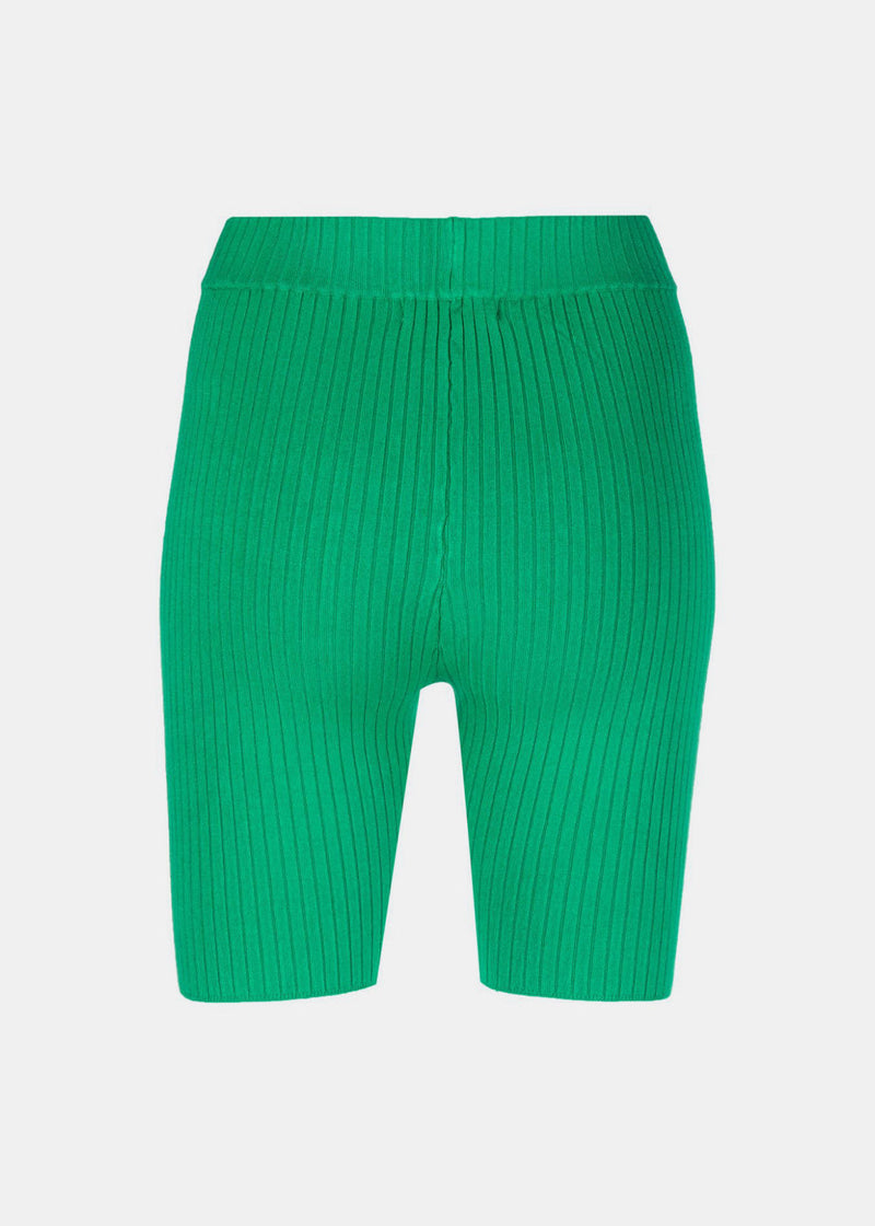 Sporty & Rich Green Ribbed Biker Shorts