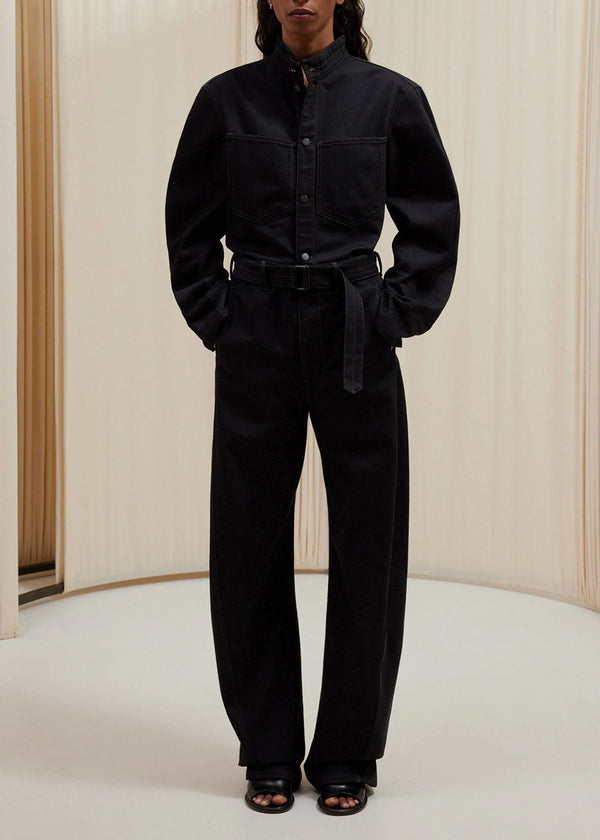 LEMAIRE Black Denim Curved Sleeve Jacket - NOBLEMARS