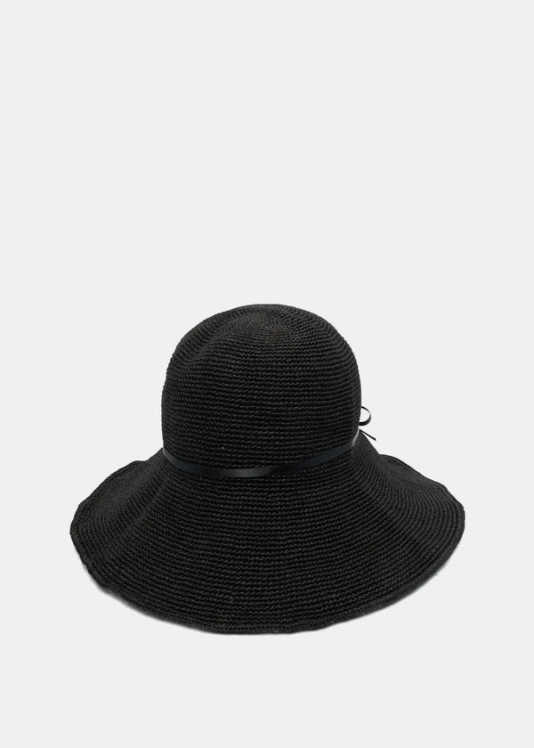 Toteme Black Paper Straw Hat - NOBLEMARS