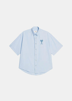 Ami Alexandre Mattiussi Blue Ami De Coeur Logo Shirt - NOBLEMARS
