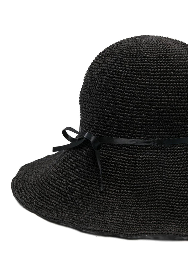 Toteme Black Paper Straw Hat - NOBLEMARS