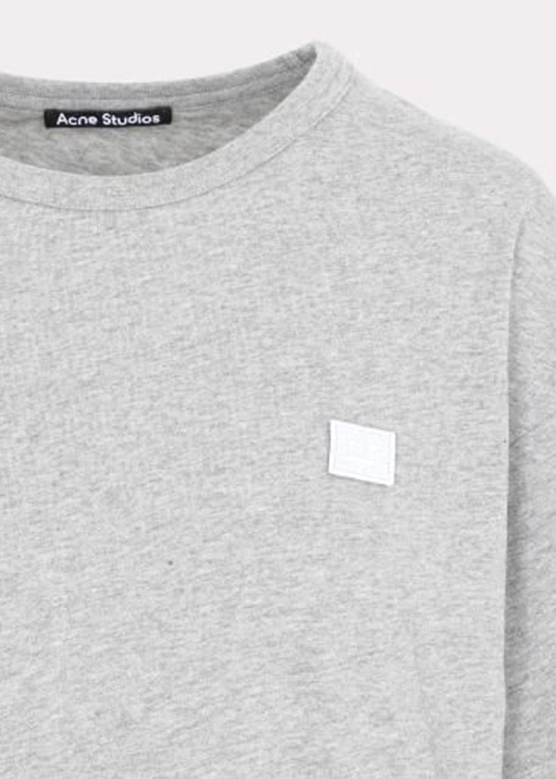 Acne Studios Grey Face Logo Patch Crewneck T-Shirt - NOBLEMARS
