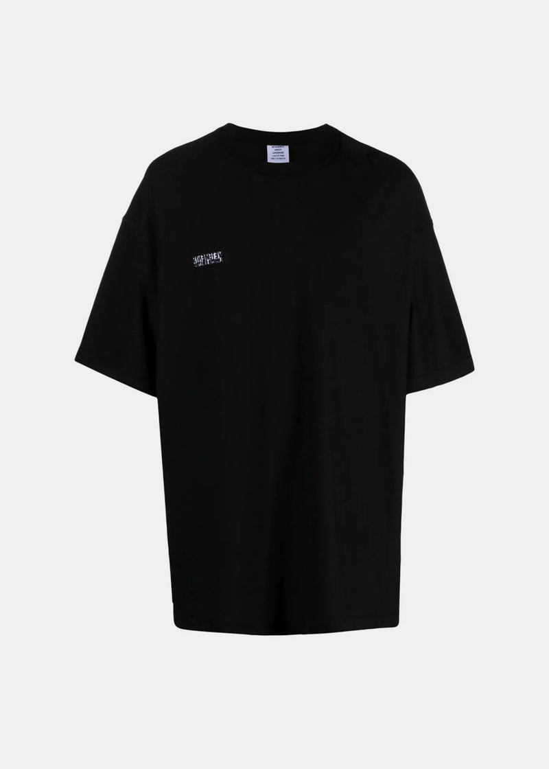 VETEMENTS Black Tonal Inside-Out Logo T-Shirt - NOBLEMARS