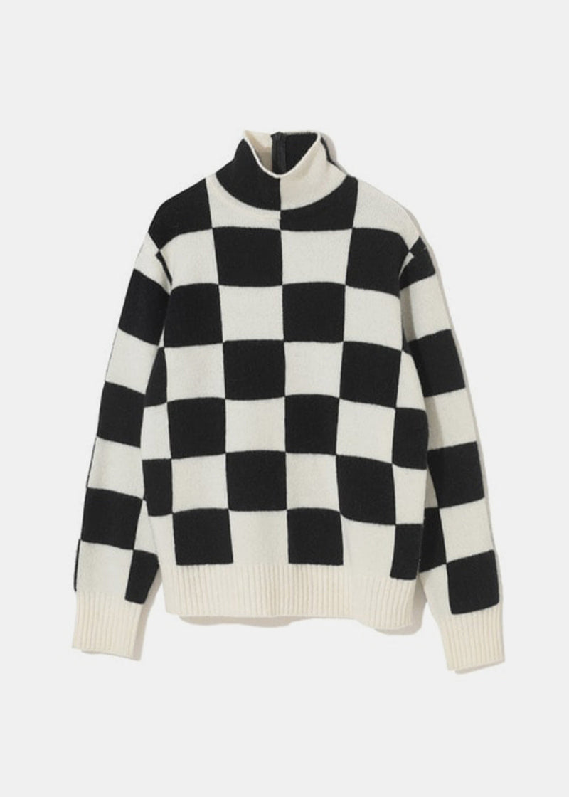 Undercover Black/White Check Turtleneck Sweater