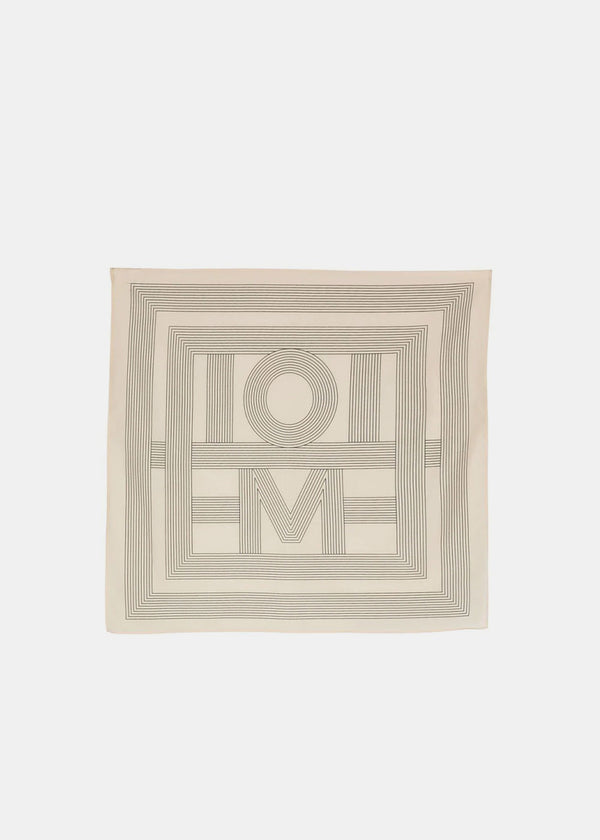 Toteme Beige Striped Monogram Scarf - NOBLEMARS