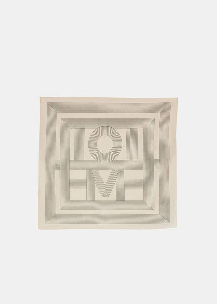 TOTEME Beige Striped Monogram Wool Scarf