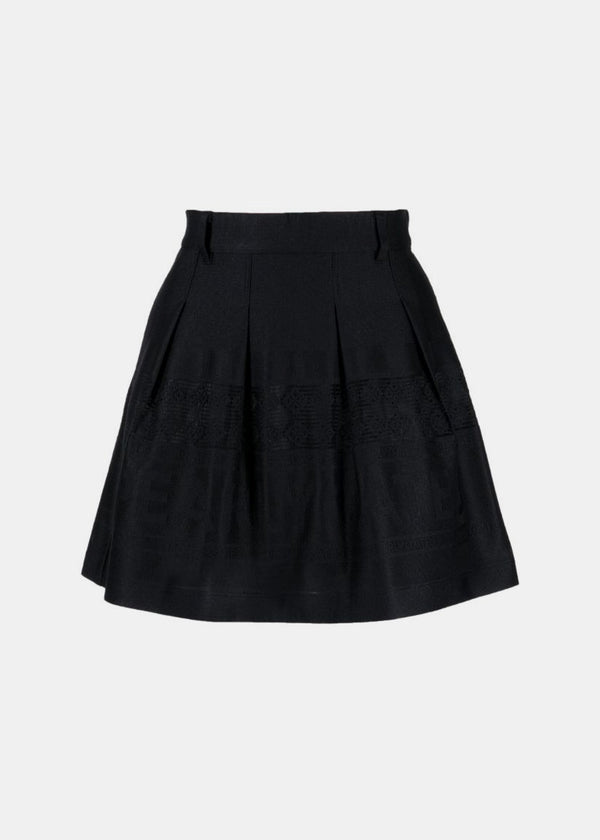 PEARLY GATES Navy Embroidered Jacquard Mini Skirt - NOBLEMARS