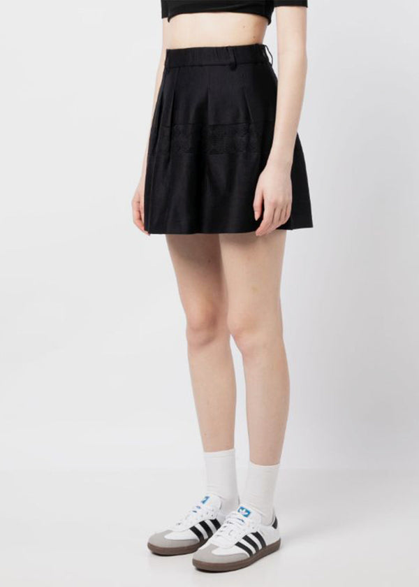PEARLY GATES Navy Embroidered Jacquard Mini Skirt - NOBLEMARS