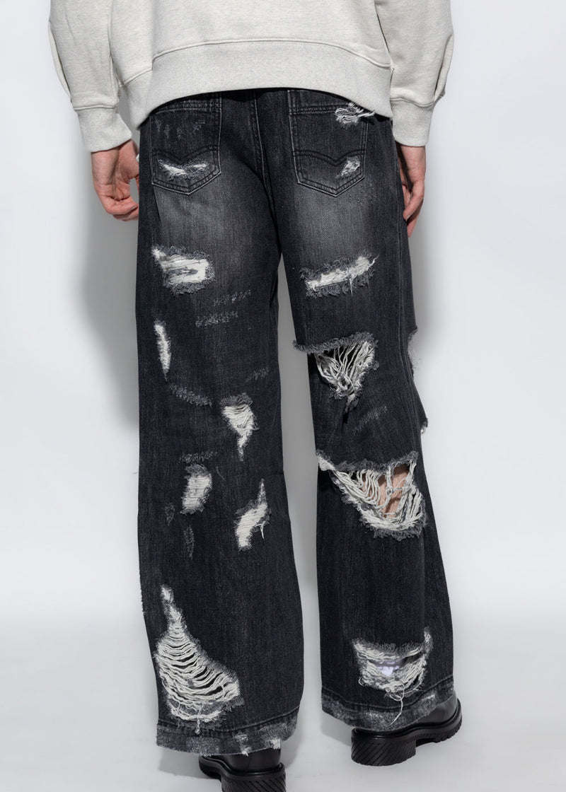 ADER error Black Distressed-Effect Jeans