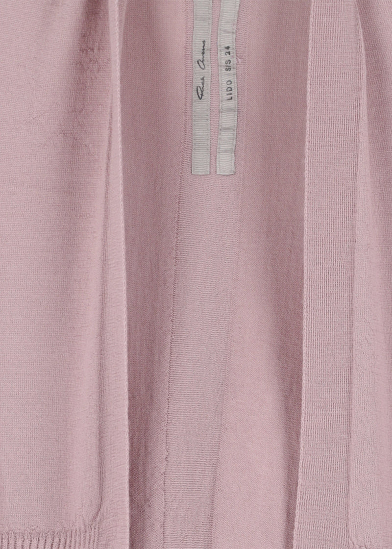 RICK OWENS Pink Medium Wrap Virgin Wool Cardigan - NOBLEMARS