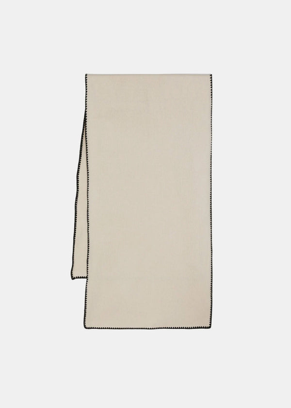 TOTEME Cream White Wool Cashmere Scarf - NOBLEMARS