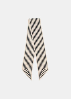 Signature monogram silk ribbon scarf black – Totême