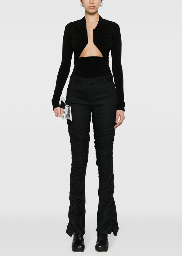 RICK OWENS Black Prong Cut-out Top - NOBLEMARS