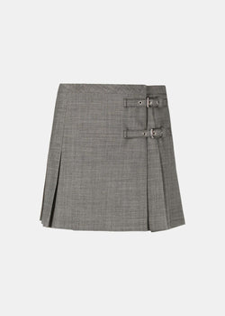 Alessandra Rich Grey Buckled Mini Skirt - NOBLEMARS